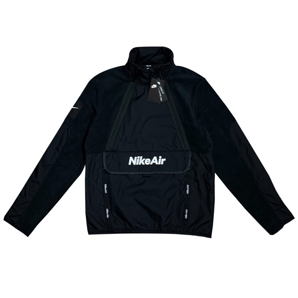 Nike Men Vintage Air jacket Thermal fleece Reflective Black White Size S NWT